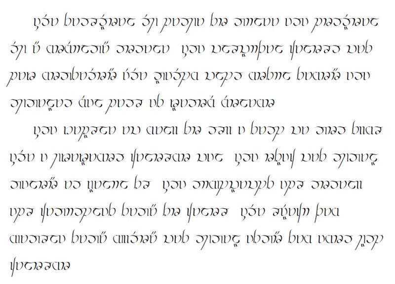 Texte écrit à la plume