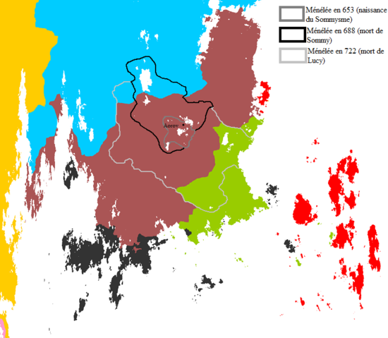 Évolution des frontières médéléennes entre 653 et 722